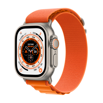 Ultra •  Titanium Case with Orange Alpine Loop