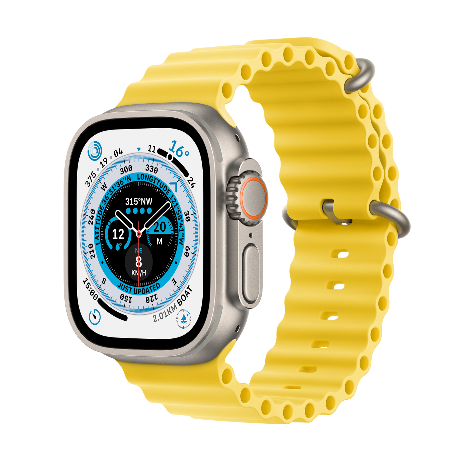 Ultra • Titanium Case with Yellow Ocean Band – iWorld Connect