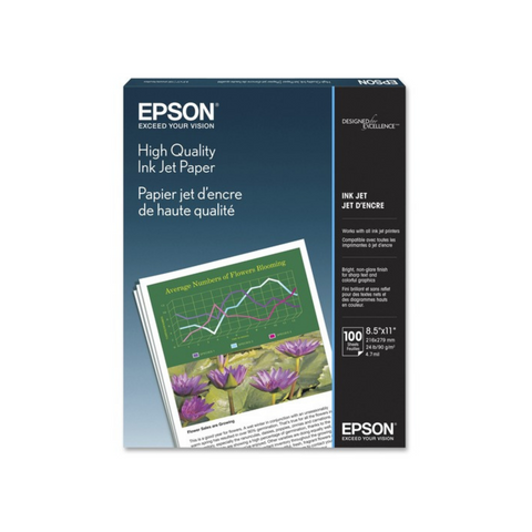 Epson Inkjet High Quality Inket Paper 8.5” x 11” 100 Sheets