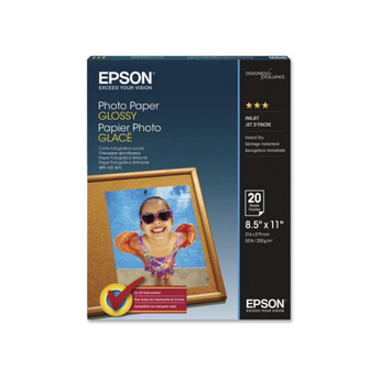 Epson Inkjet Photo Paper Glossy 8.5” x 11” 20 Sheets